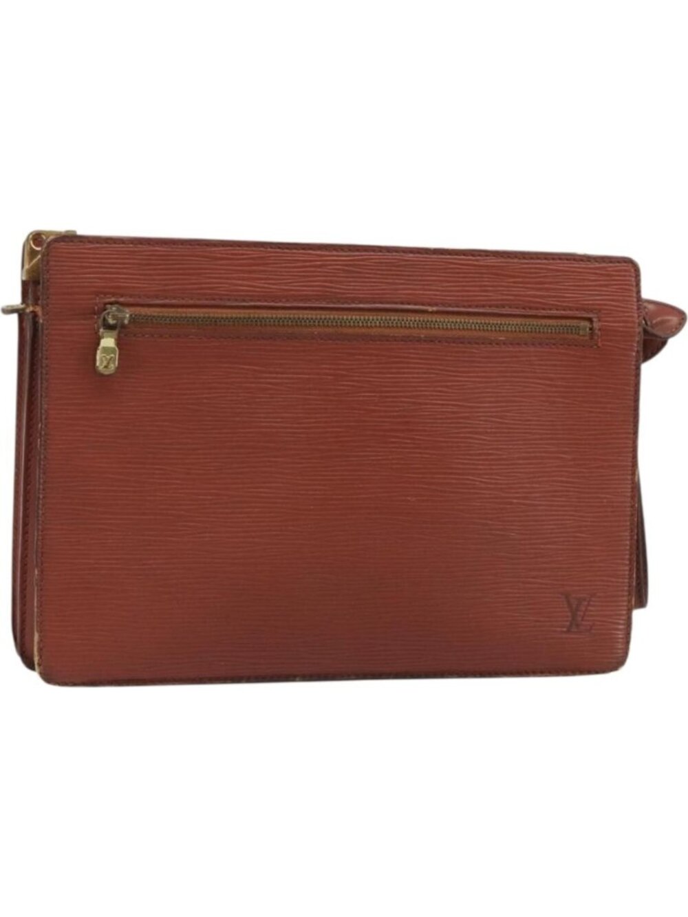 LOUIS VUITTON Epi Angian Clutch Bag Brown M52113